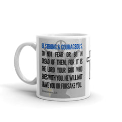 Deuteronomy 31:6 Bible Verse Gift Coffee Mug with Image of Christ