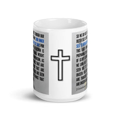 2 Corinthians 4:16-18 Bible Verse Gift Coffee Mug with Image of Christ