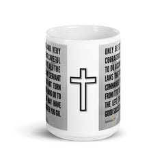 Joshua 1:7 Bible Verse Gift Coffee Mug with Image of Christ