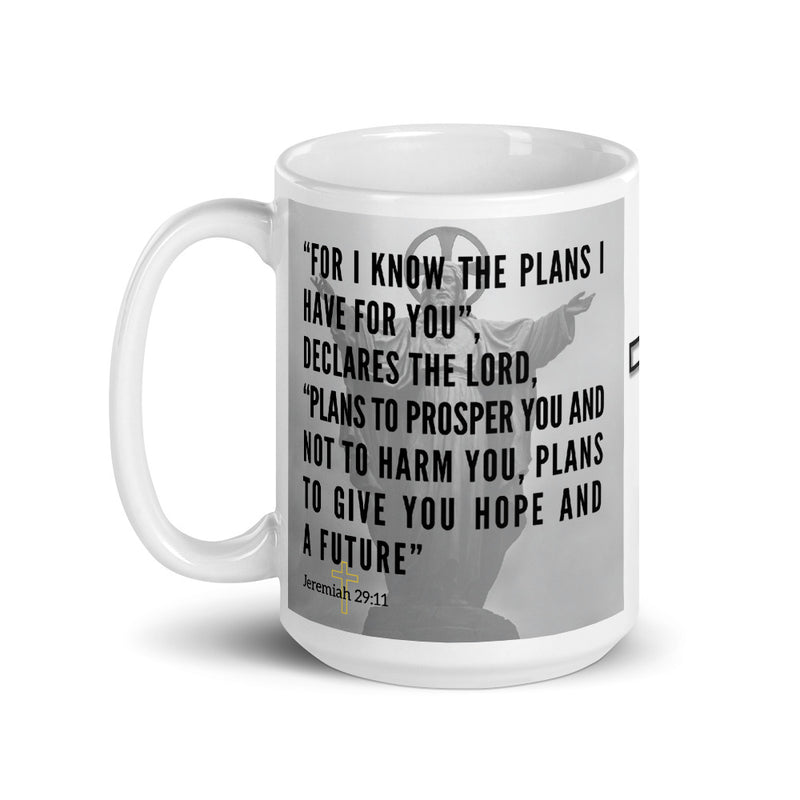 Jeremiah 29:11 Bible Verse Gift Coffee Mug with Image of Christ