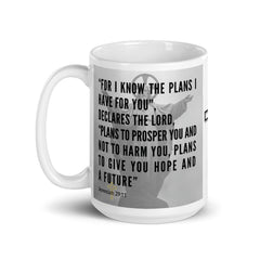 Jeremiah 29:11 Bible Verse Gift Coffee Mug with Image of Christ