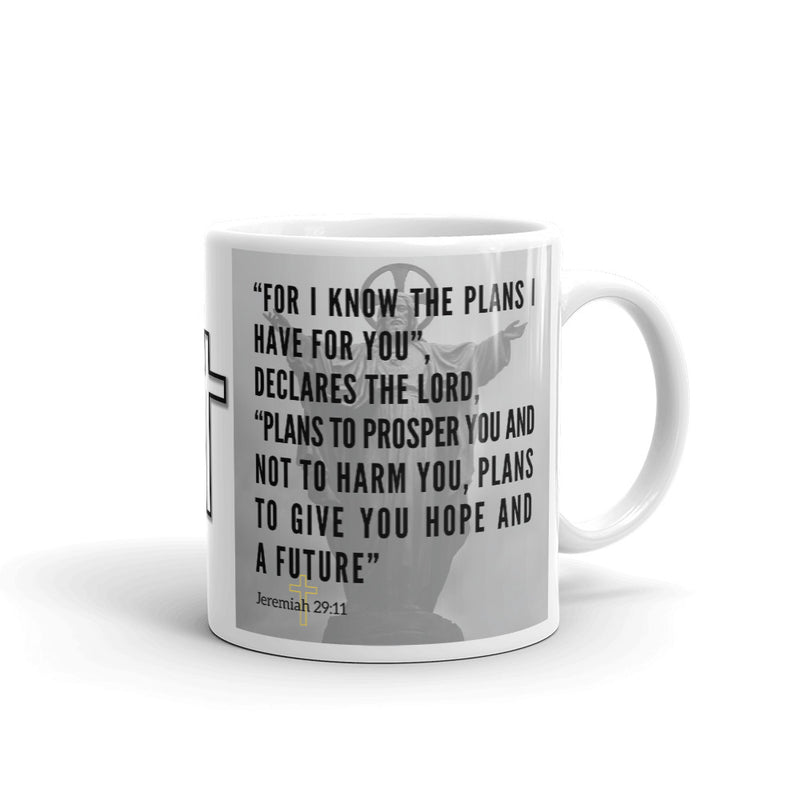 Jeremiah 29:11 Bible Verse Gift Coffee Mug with Image of Christ