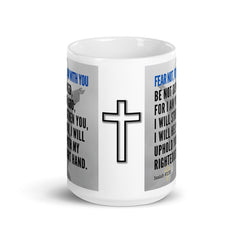 Isaiah 41:10 Bible Verse Gift Coffee Mug with Image of Christ