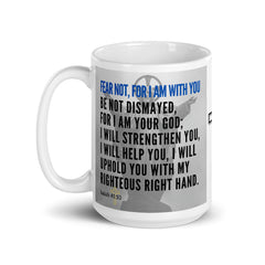 Isaiah 41:10 Bible Verse Gift Coffee Mug with Image of Christ