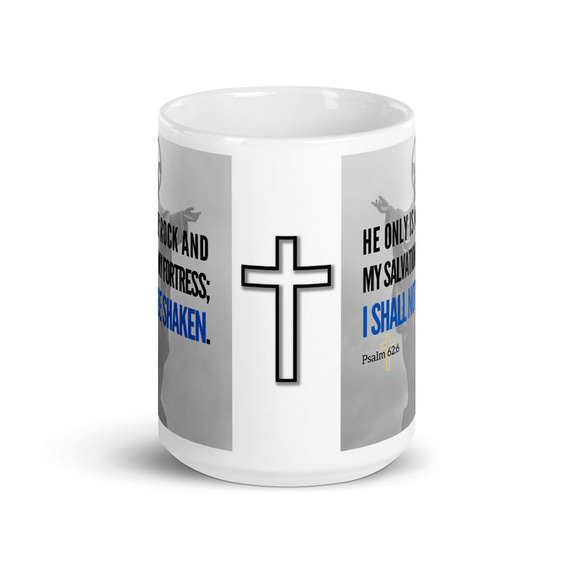 Psalm 62:6 Bible Verse Gift Coffee Mug with Image of Christ