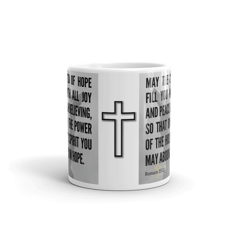 Romans 15:13 Bible Verse Gift Coffee Mug with Image of Christ