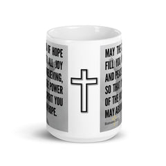 Romans 15:13 Bible Verse Gift Coffee Mug with Image of Christ