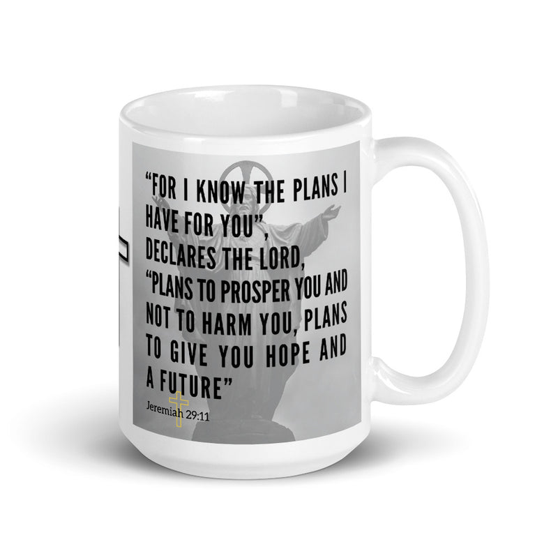 Jeremiah 29:11 Bible Verse Gift Coffee Mug with Image of Christ