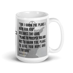 Jeremiah 29:11 Bible Verse Gift Coffee Mug with Image of Christ