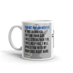 Isaiah 41:10 Bible Verse Gift Coffee Mug with Image of Christ