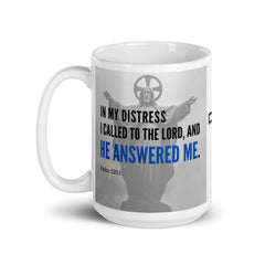 Psalm 120:1 Bible Verse Gift Coffee Mug with Image of Christ