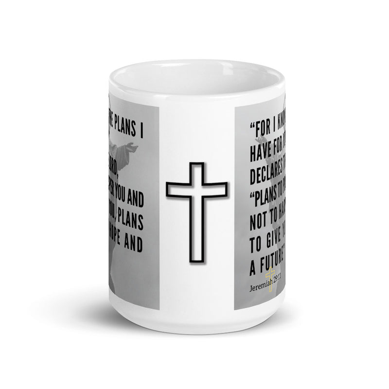 Jeremiah 29:11 Bible Verse Gift Coffee Mug with Image of Christ