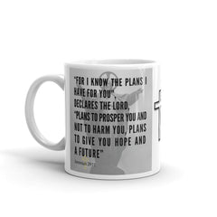 Jeremiah 29:11 Bible Verse Gift Coffee Mug with Image of Christ