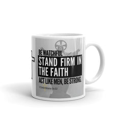 1 Corinthians 16:13 Bible Verse Gift Coffee Mug with Image of Christ