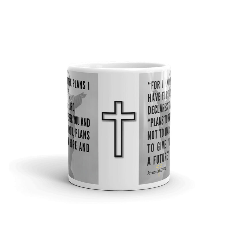 Jeremiah 29:11 Bible Verse Gift Coffee Mug with Image of Christ