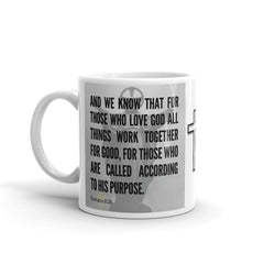 Romans 8:28 Bible Verse Gift Coffee Mug with Image of Christ