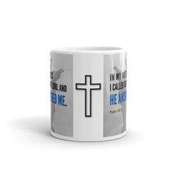 Psalm 120:1 Bible Verse Gift Coffee Mug with Image of Christ