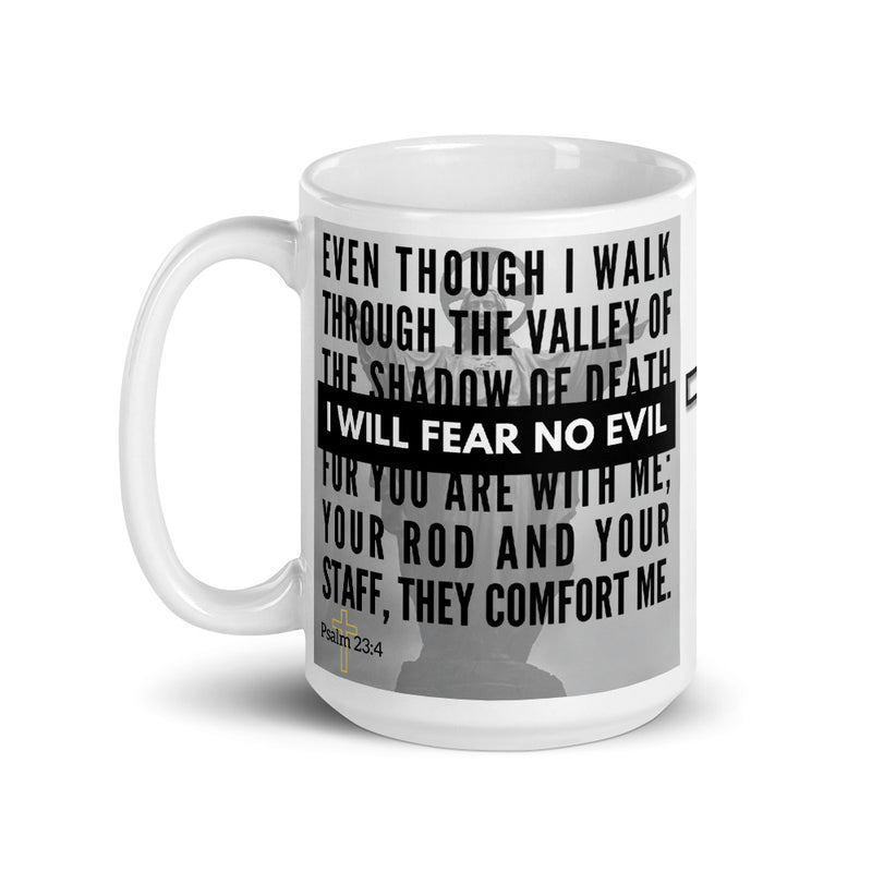 Psalm 23:4 Bible Verse Gift Coffee Mug with Image of Christ