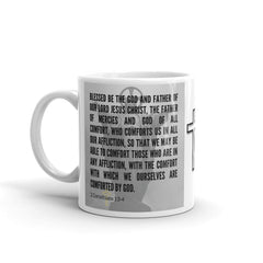 2 Corinthians 1:3-4 Bible Verse Gift Coffee Mug with Image of Christ