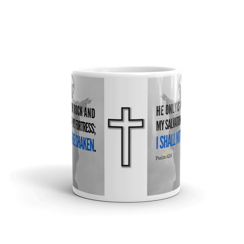 Psalm 62:6 Bible Verse Gift Coffee Mug with Image of Christ