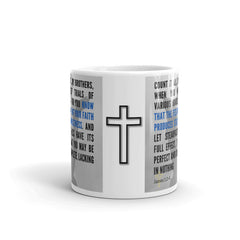 James 1:2-4 Bible Verse Gift Coffee Mug with Image of Christ