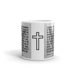 Hebrews 12:1-2 Bible Verse Gift Coffee Mug with Image of Christ