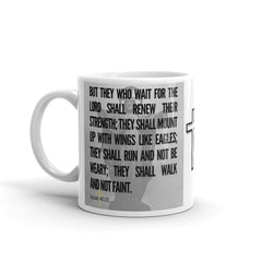 Isaiah 40:31 Bible Verse Gift Coffee Mug with Image of Christ