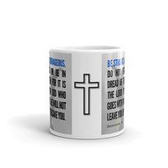 Deuteronomy 31:6 Bible Verse Gift Coffee Mug with Image of Christ