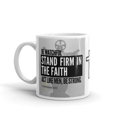 1 Corinthians 16:13 Bible Verse Gift Coffee Mug with Image of Christ