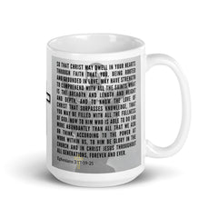 Ephesians 3:17-19-21 Bible Verse Gift Coffee Mug with Image of Christ