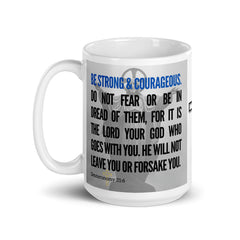 Deuteronomy 31:6 Bible Verse Gift Coffee Mug with Image of Christ