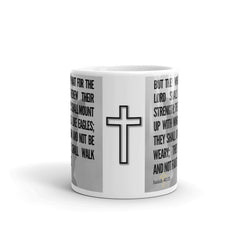 Isaiah 40:31 Bible Verse Gift Coffee Mug with Image of Christ